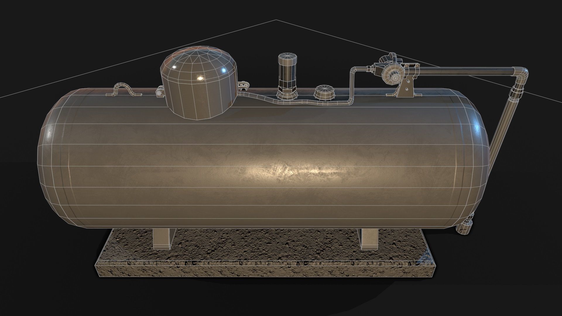 Low Poly PBR  Gas Tank Low-poly 3D model_9