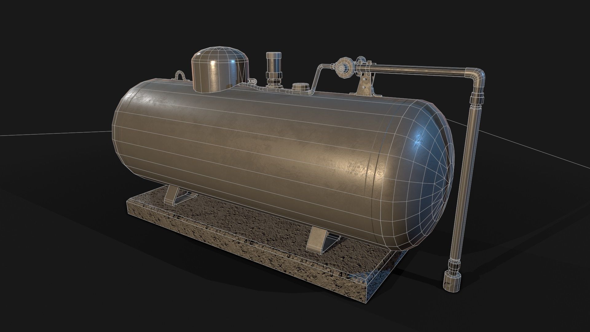 Low Poly PBR  Gas Tank Low-poly 3D model_3