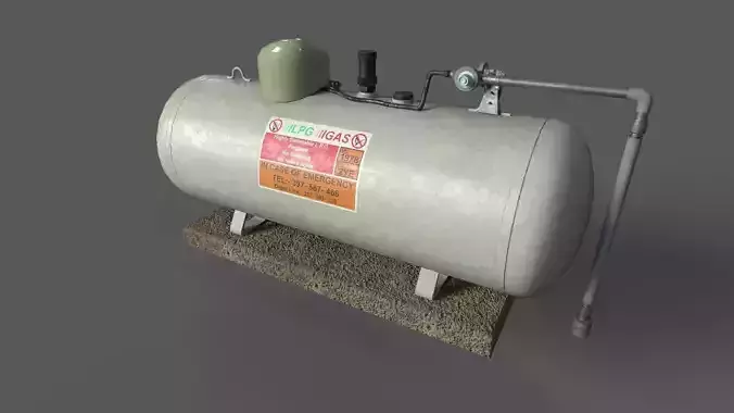 Low Poly PBR  Gas Tank Low-poly 3D model