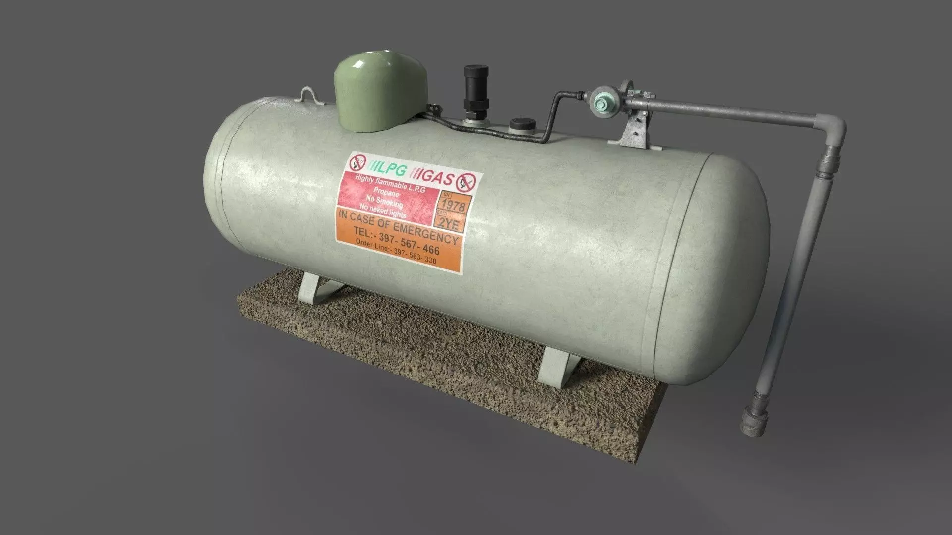Low Poly PBR  Gas Tank Low-poly 3D model_0