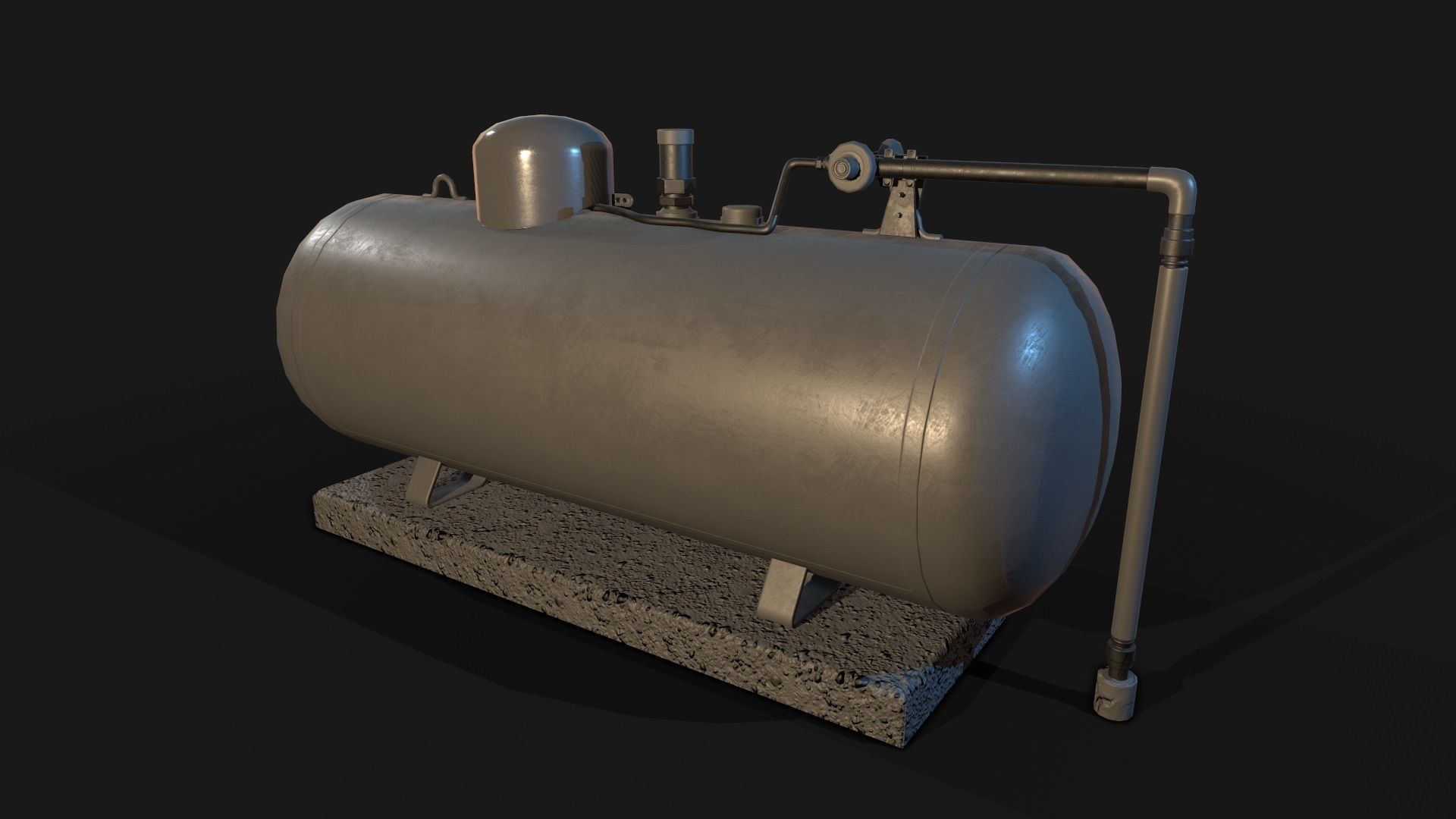 Low Poly PBR  Gas Tank Low-poly 3D model_2