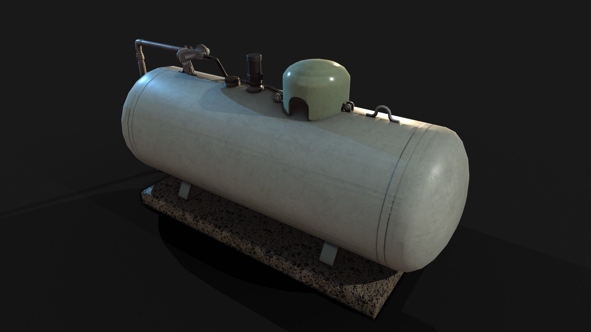 Low Poly PBR  Gas Tank Low-poly 3D model_4