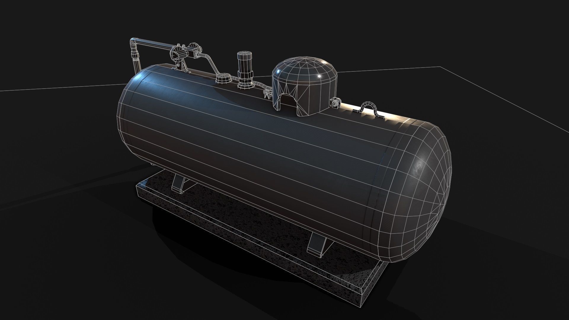Low Poly PBR  Gas Tank Low-poly 3D model_6