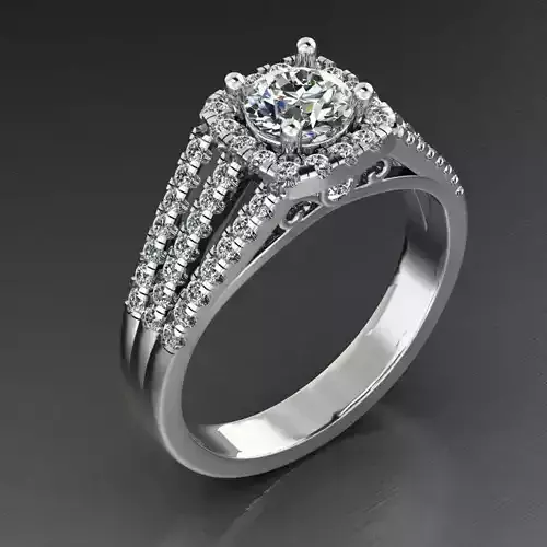 Halo Engagement Micro-Pave Diamond Ring 0171