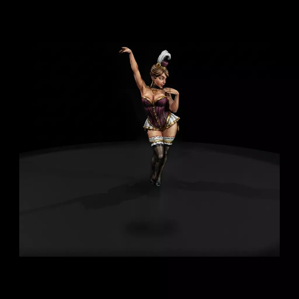 Burlesque Dancer With Top Hat 3D print model