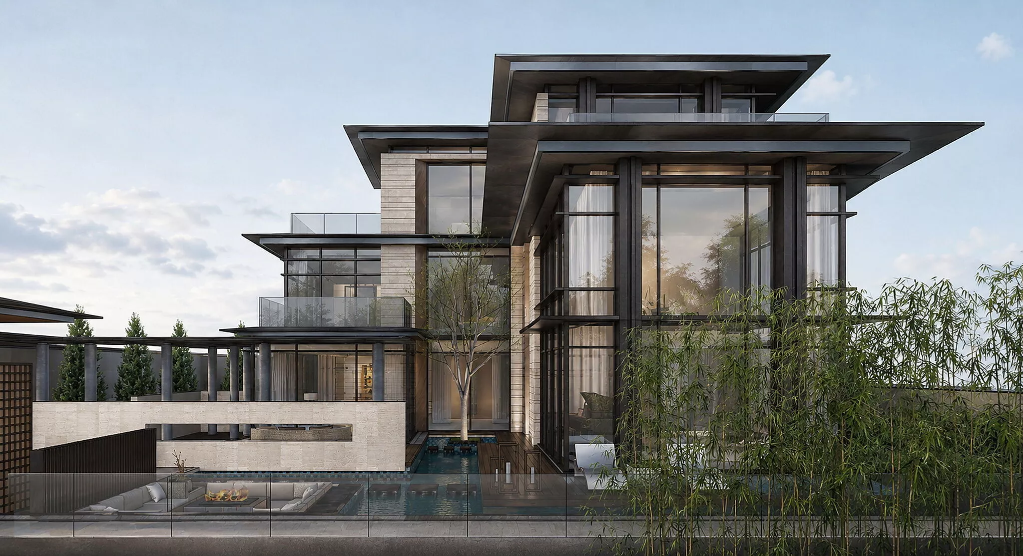 Luxury Modern Waterfront Villa 3D Model 3D model