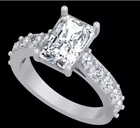 Free Radiant Diamond Engagement Ring CAD 3D Print Model STL 3DM Free 3D print model