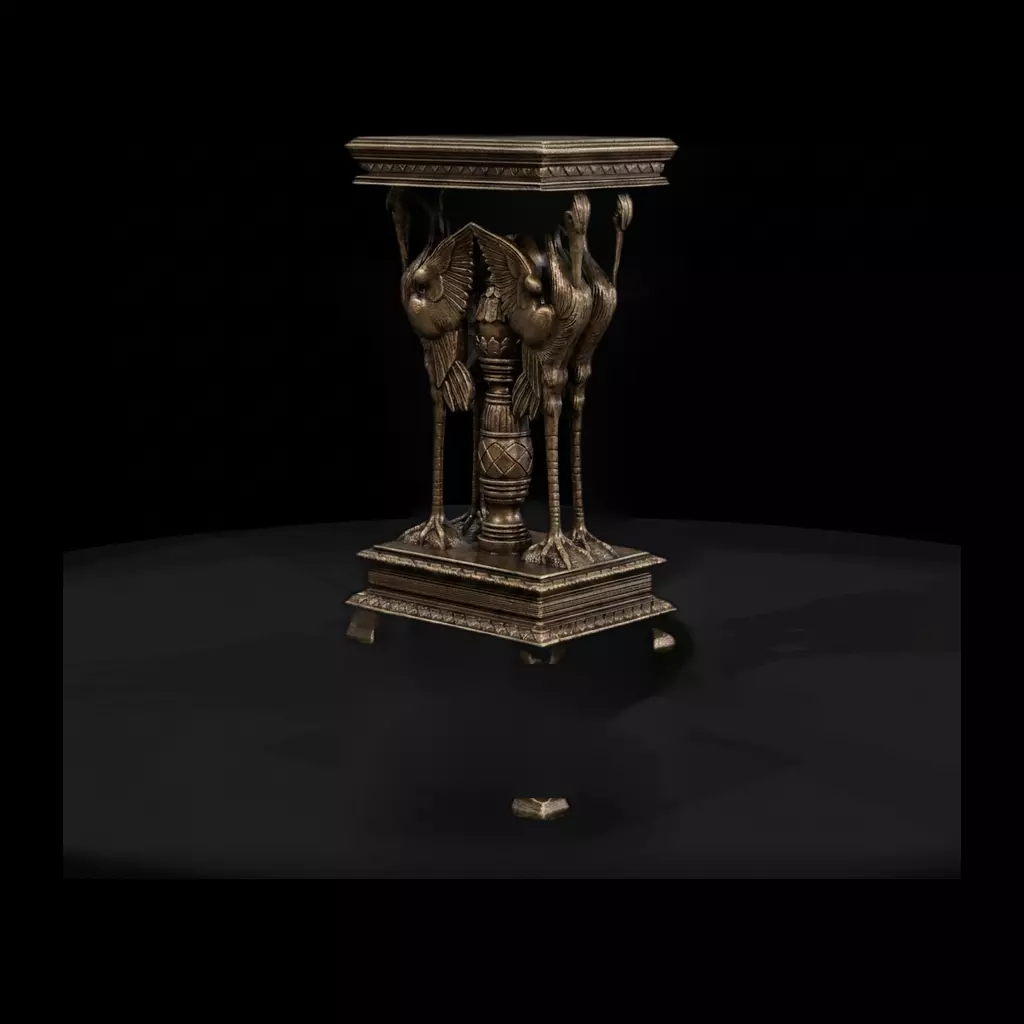 1-87 HO Carved Crane Pedestal Table Printable STL 3D print model