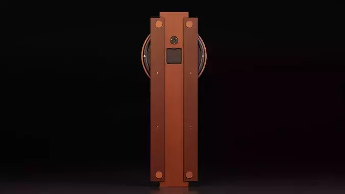 Modern Wooden Pendulum Wall Clock Low-poly 3D model 5