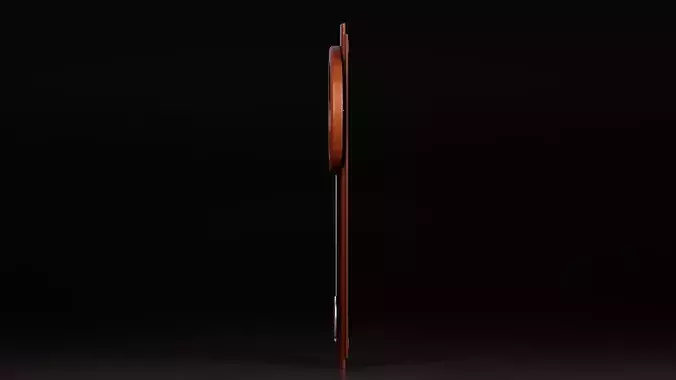 Modern Wooden Pendulum Wall Clock Low-poly 3D model 4