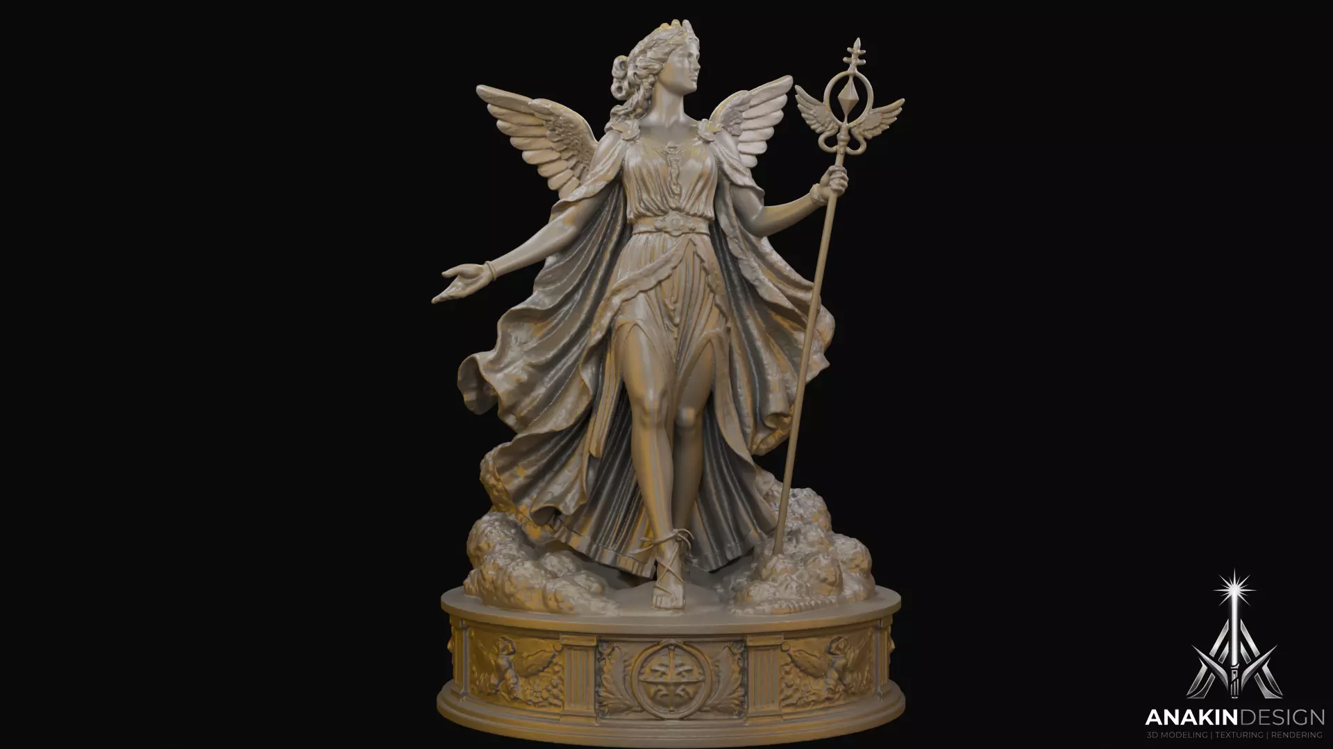 Iris Goddess of the Rainbow Statue 3D print model