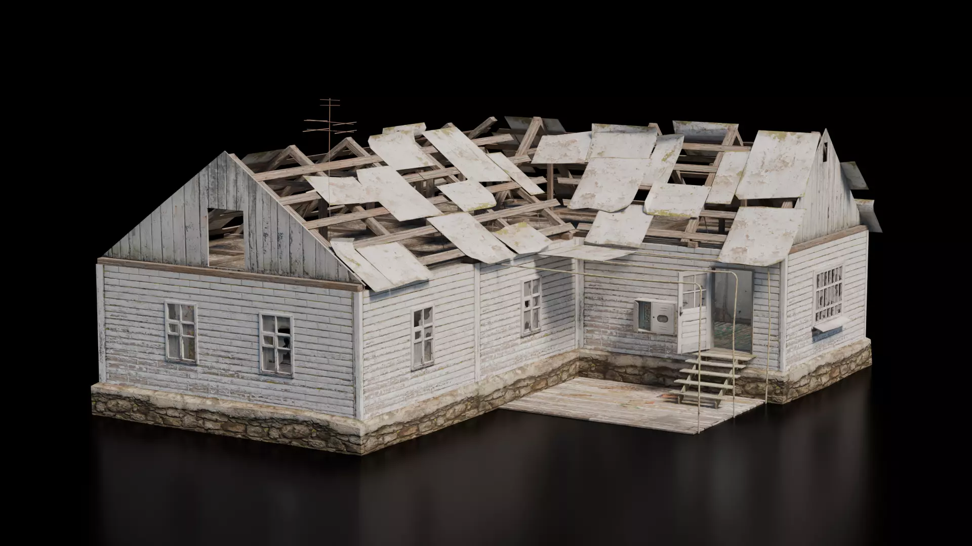 Abandoned House 14 Low-poly 3D model