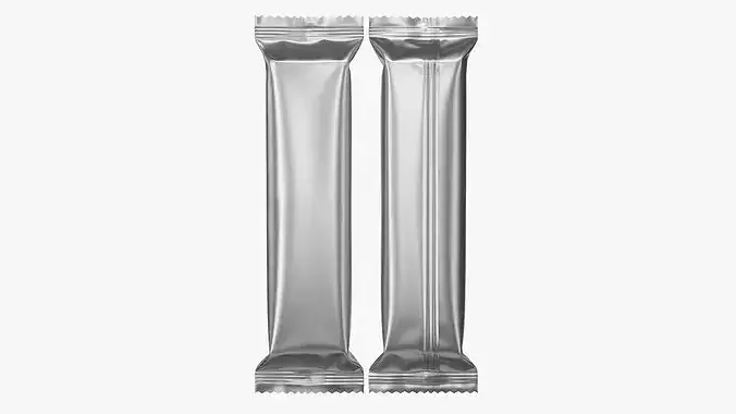 Snack Bar Foil Wrapper Mockup 01 3D model 6