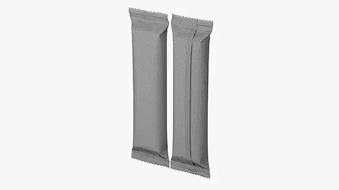 Snack Bar Foil Wrapper Mockup 01 3D model 3