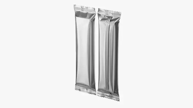 Snack Bar Foil Wrapper Mockup 01 3D model 2