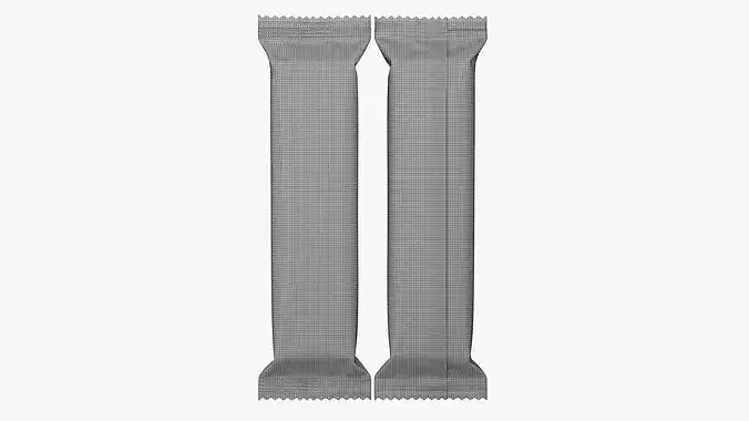 Snack Bar Foil Wrapper Mockup 01 3D model 7