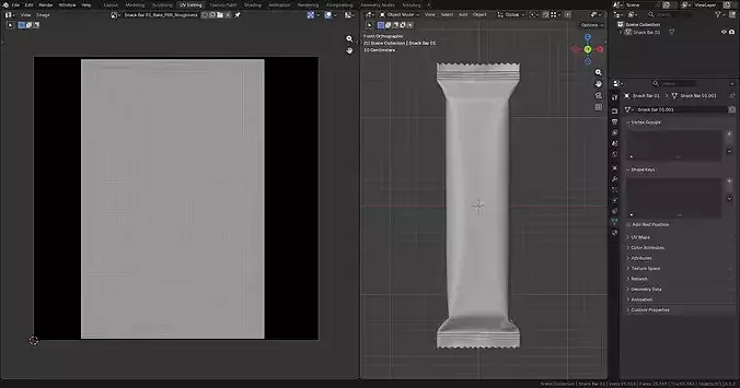 Snack Bar Foil Wrapper Mockup 01 3D model 5