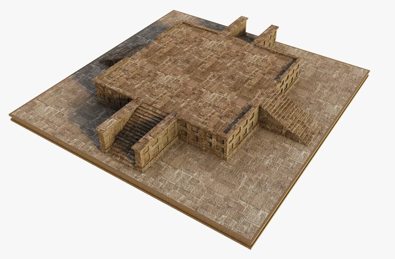 Ancient indian Stairs Platform Free 3D model