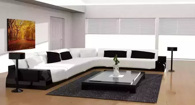 Living Room Modern Style 16 Low-poly 3D model