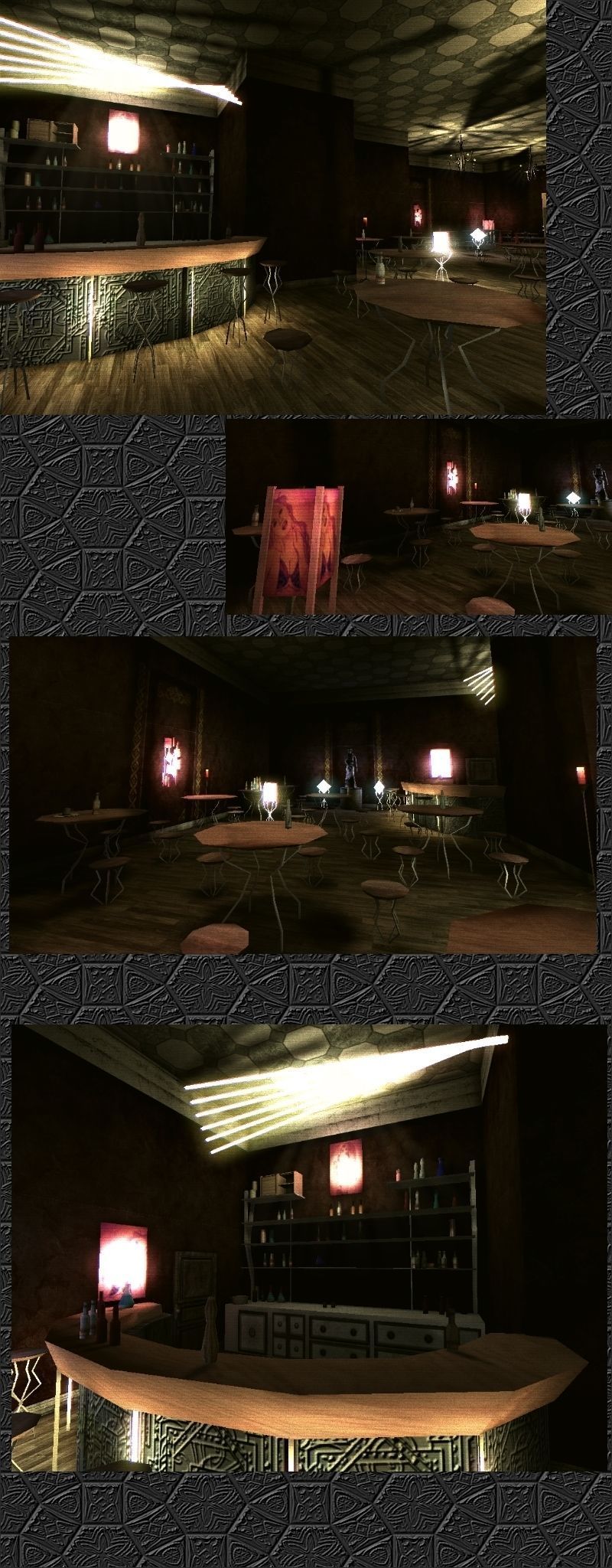 Lowpoly Bar Set SciFi Low-poly 3D model_2