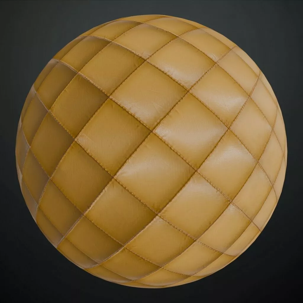 Orange Quilted Fabric Stitch Nylon Puffer PBR Material Seamless Texture