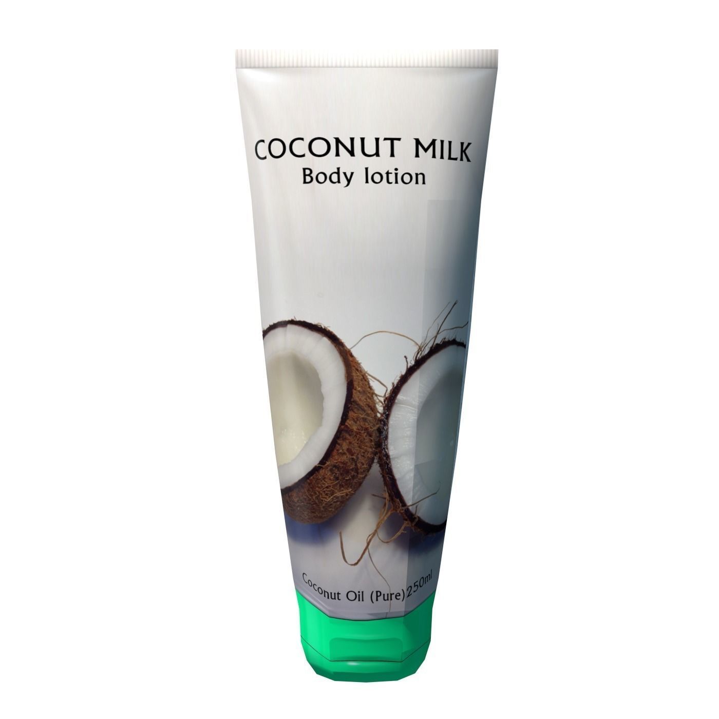 Coconut Oil Lotion Tube Realistic Bathroom Beauty Product Arch V Low-poly 3D model_0