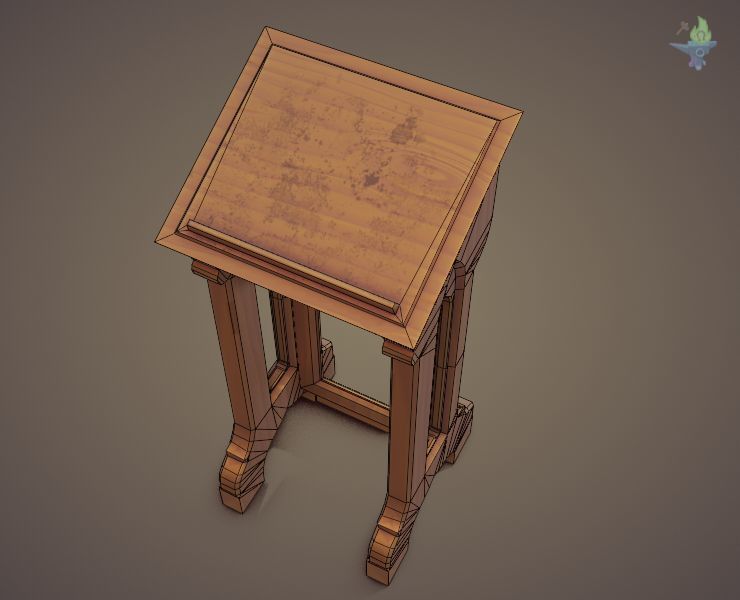 Lectern wooden pulpit Low-poly 3D model_25