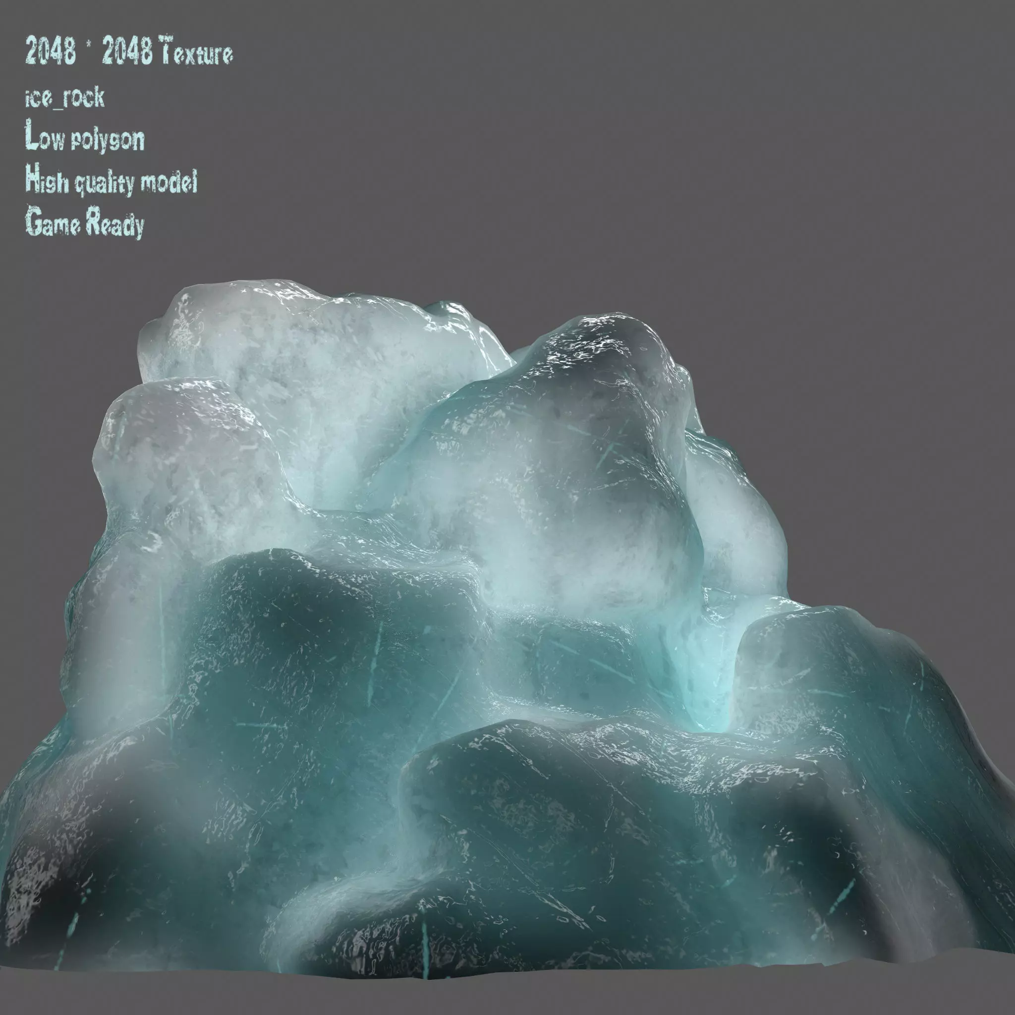 Ice block Low-poly 3D model