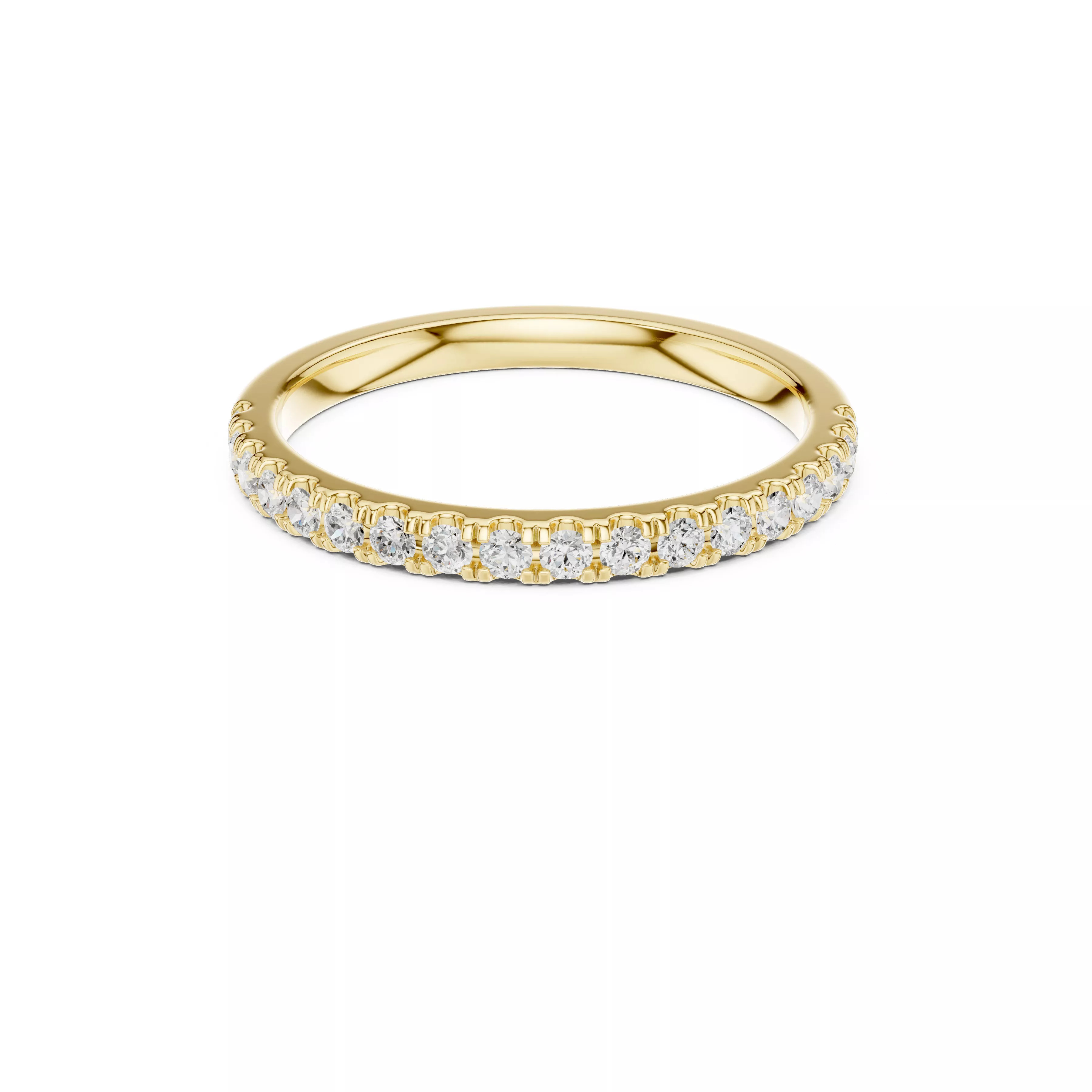 Diamond Half Eternity Wedding Band STL 3DM CAD 3D print model