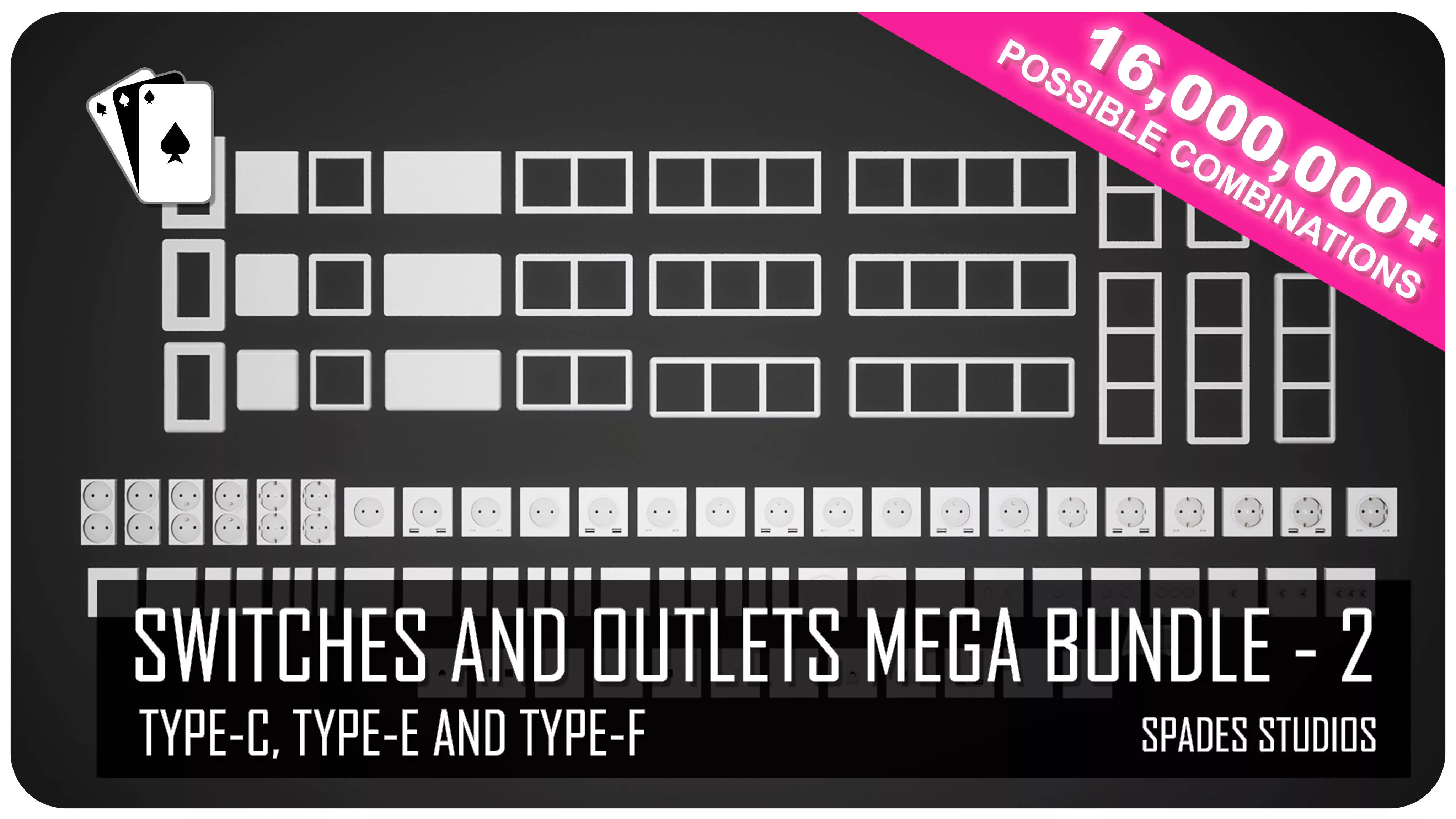 Switches and Outlets Mega Bundle - 2 Low-poly 3D model