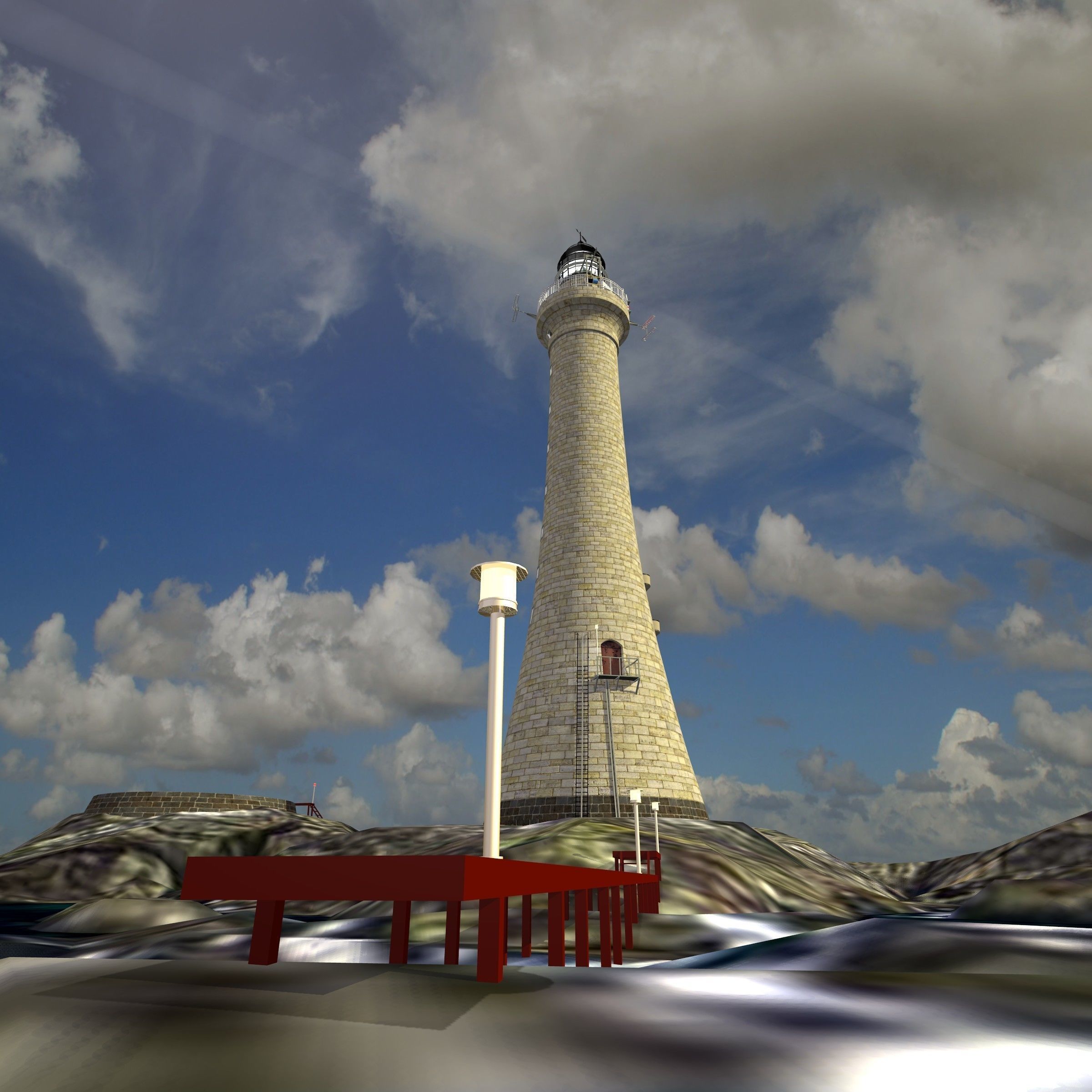 Skerryvore Lighthouse - simple version Low-poly 3D model_1