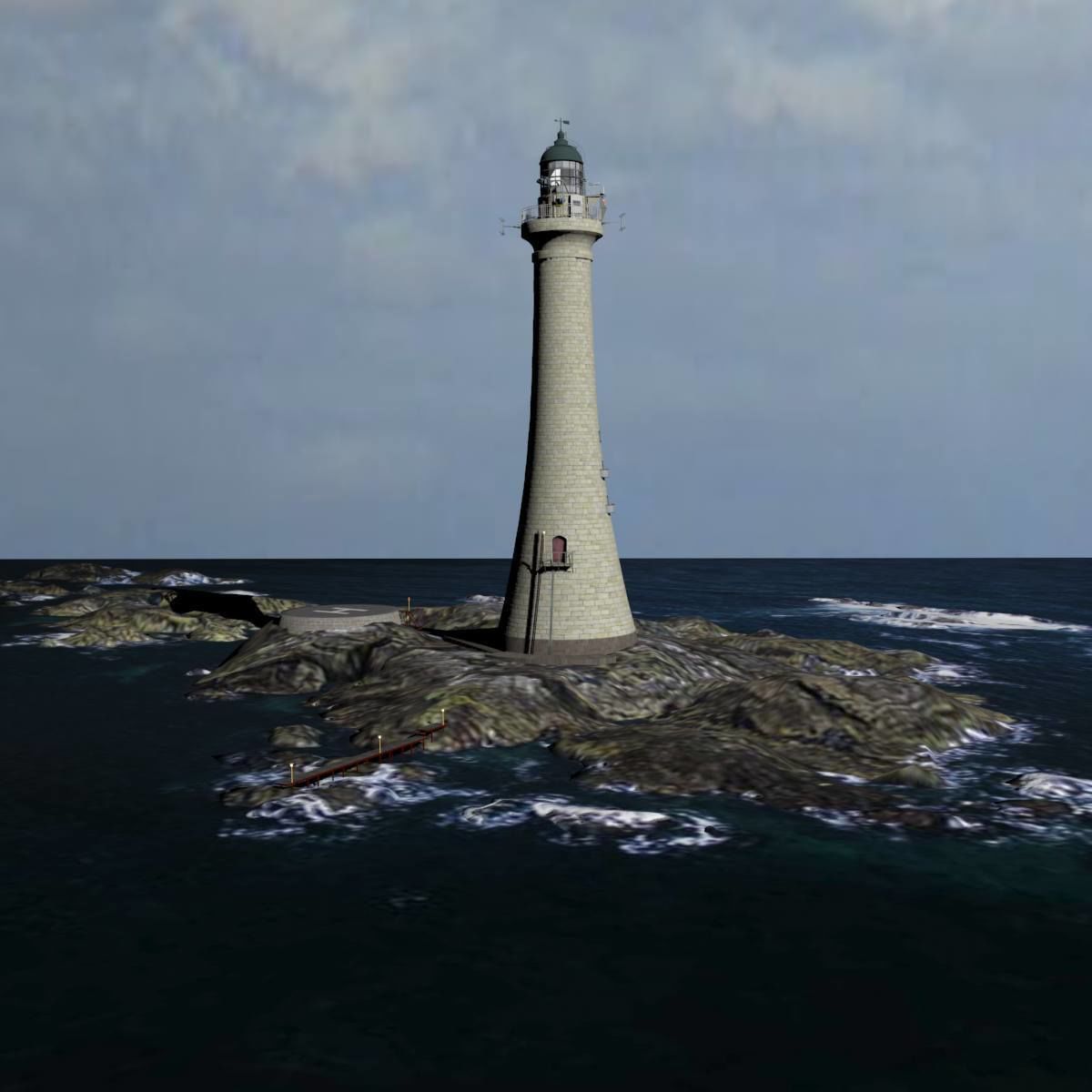 Skerryvore Lighthouse - simple version Low-poly 3D model_29