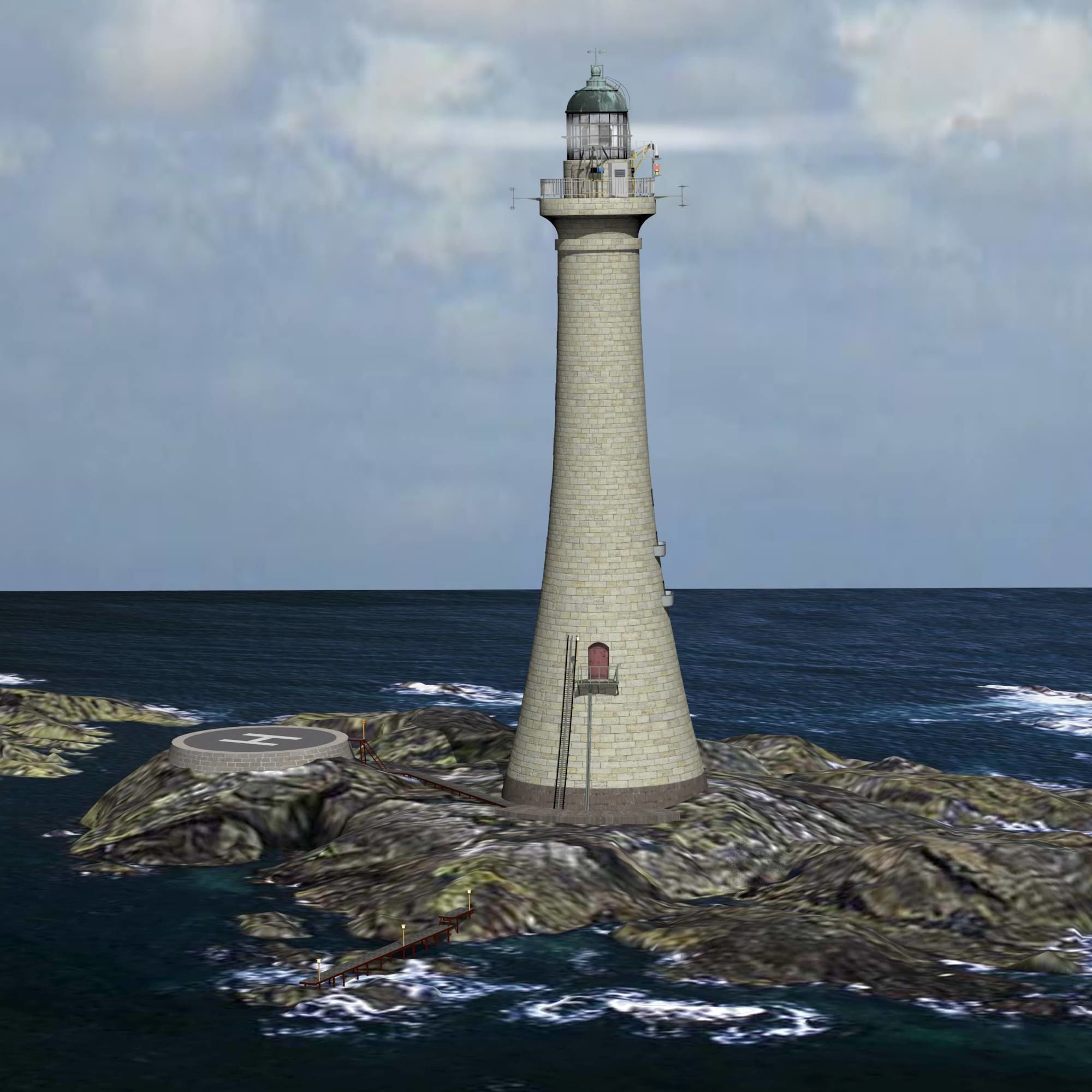 Skerryvore Lighthouse - simple version Low-poly 3D model_17
