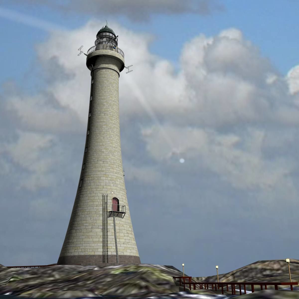 Skerryvore Lighthouse - simple version Low-poly 3D model_2