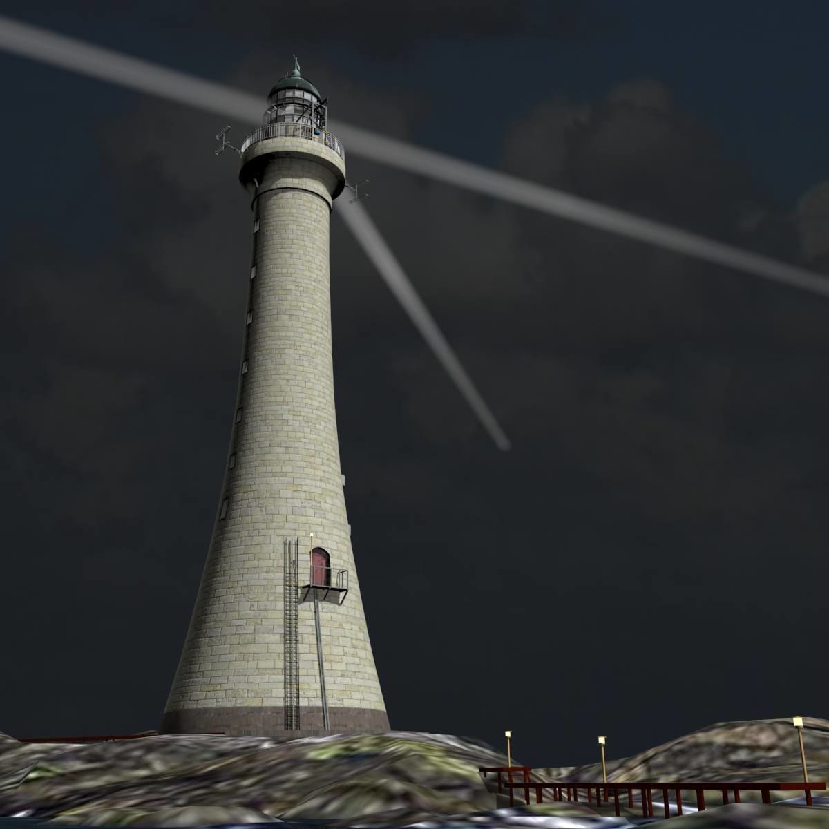 Skerryvore Lighthouse - simple version Low-poly 3D model_3