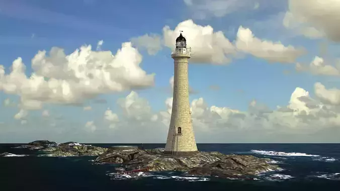 Skerryvore Lighthouse - simple version Low-poly 3D model