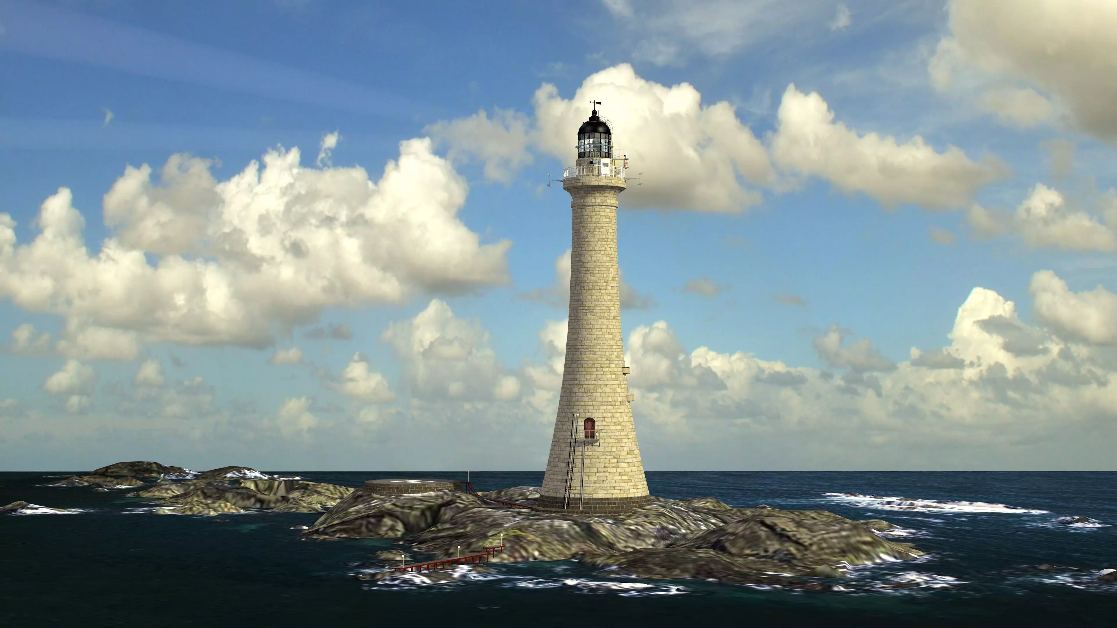 Skerryvore Lighthouse - simple version Low-poly 3D model_0
