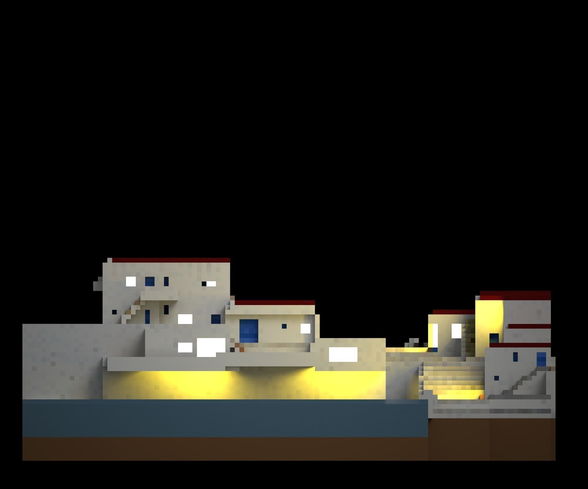 seaside village 3D print model_2
