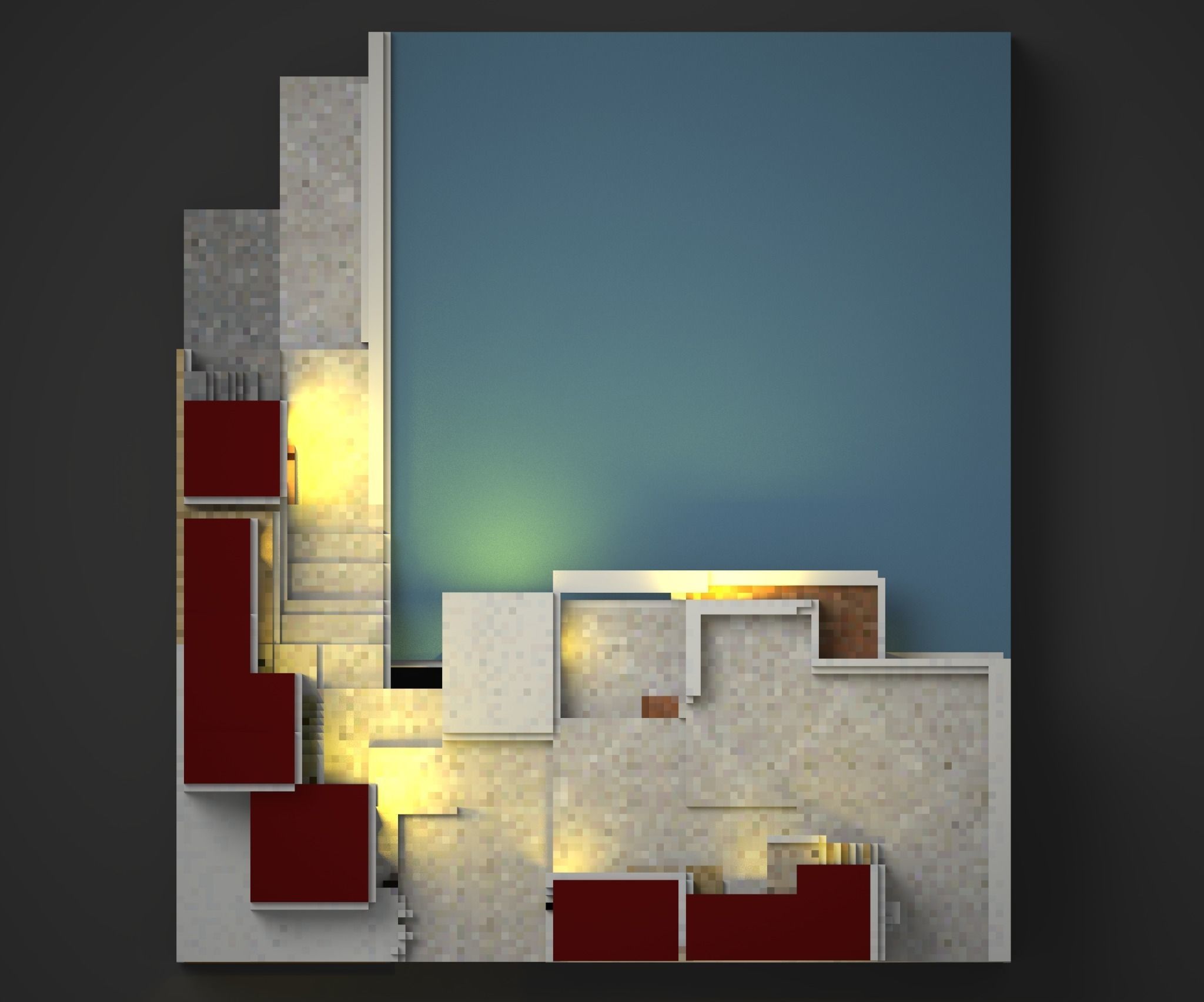 seaside village 3D print model_1