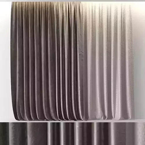 BROWN VELOUR CURTAINS 3D model