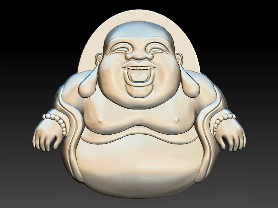 Laughing Buddha Relief - Hotei 3D Model Free 3D print model