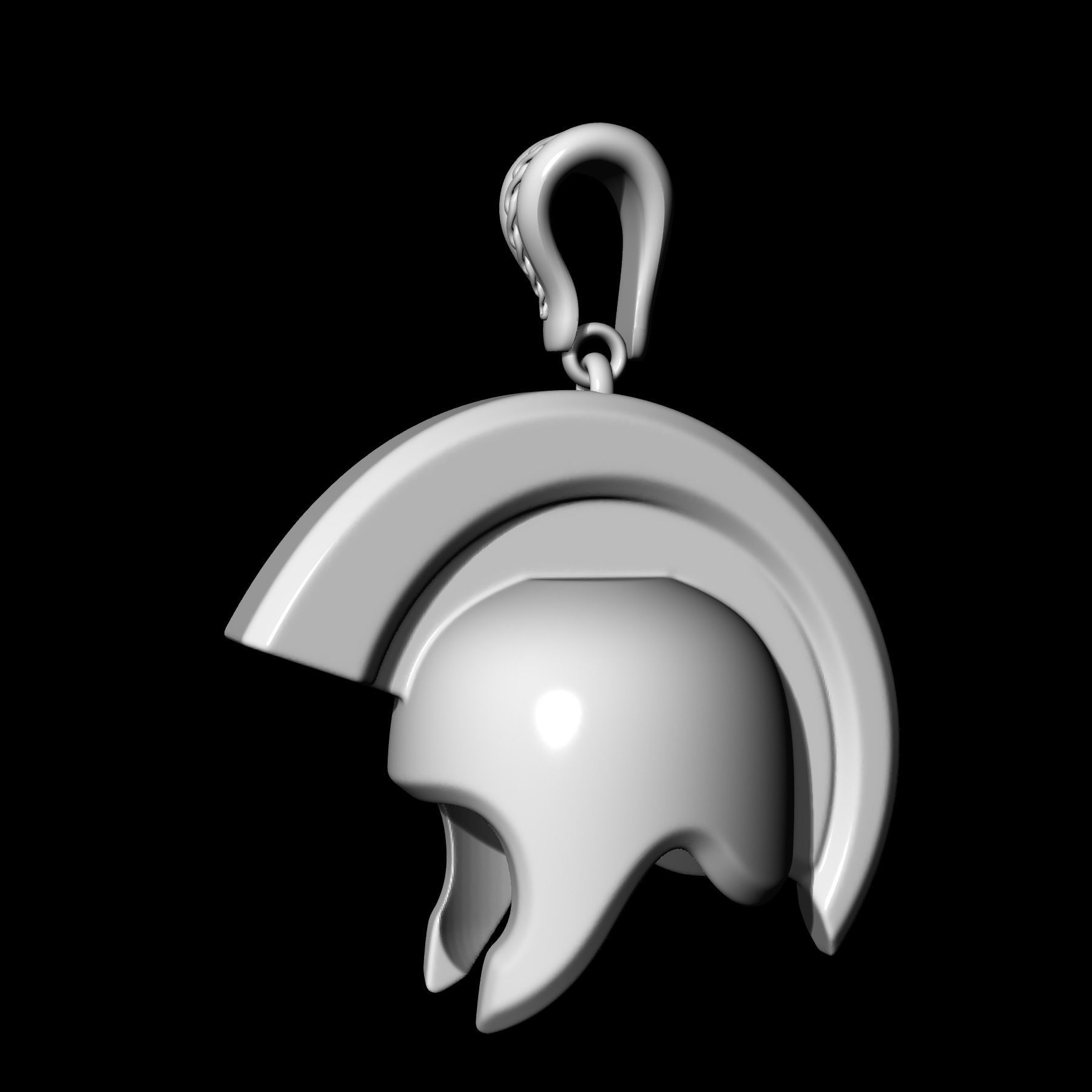 Roman helmet pendant 3D print model_6