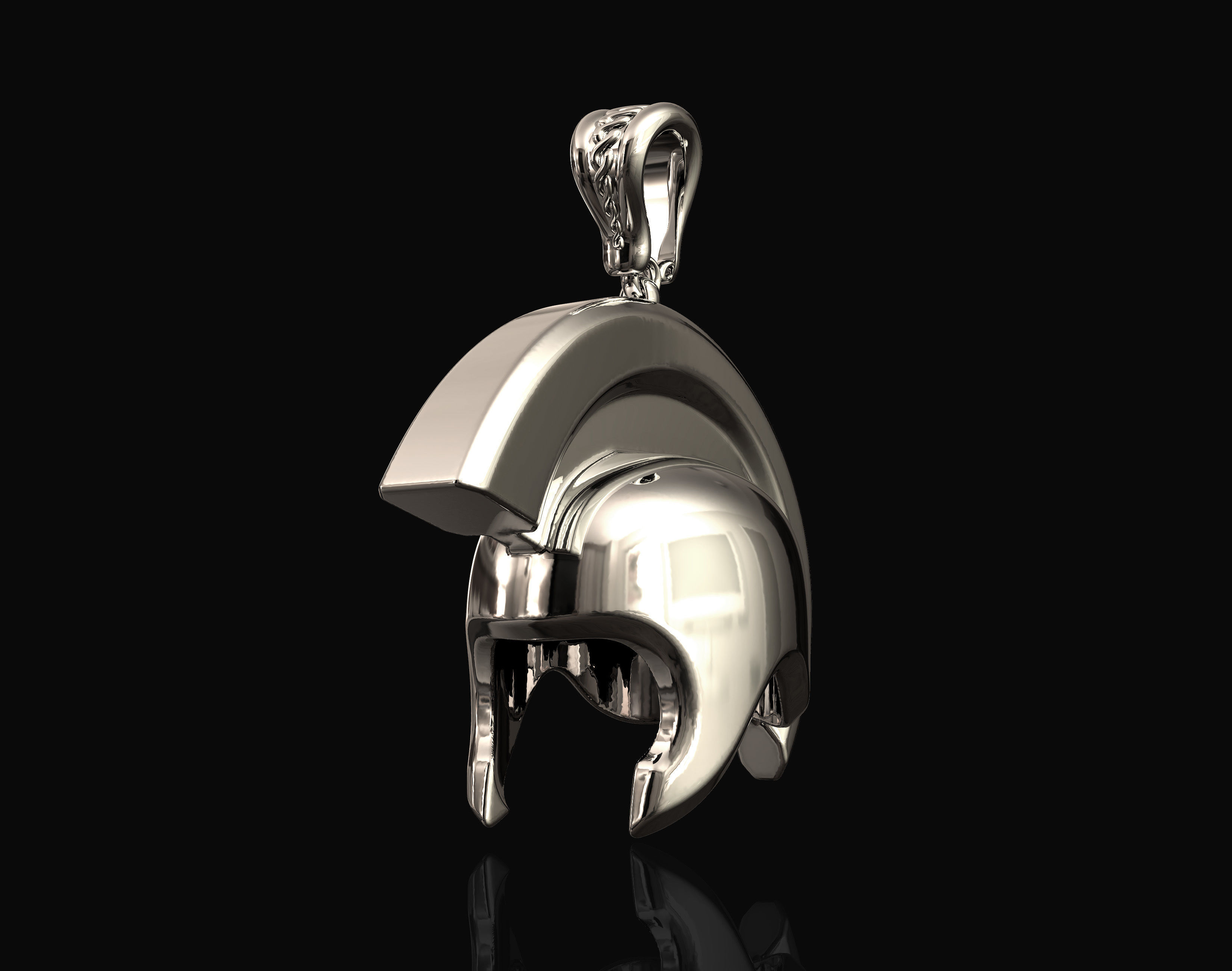 Roman helmet pendant 3D print model_1