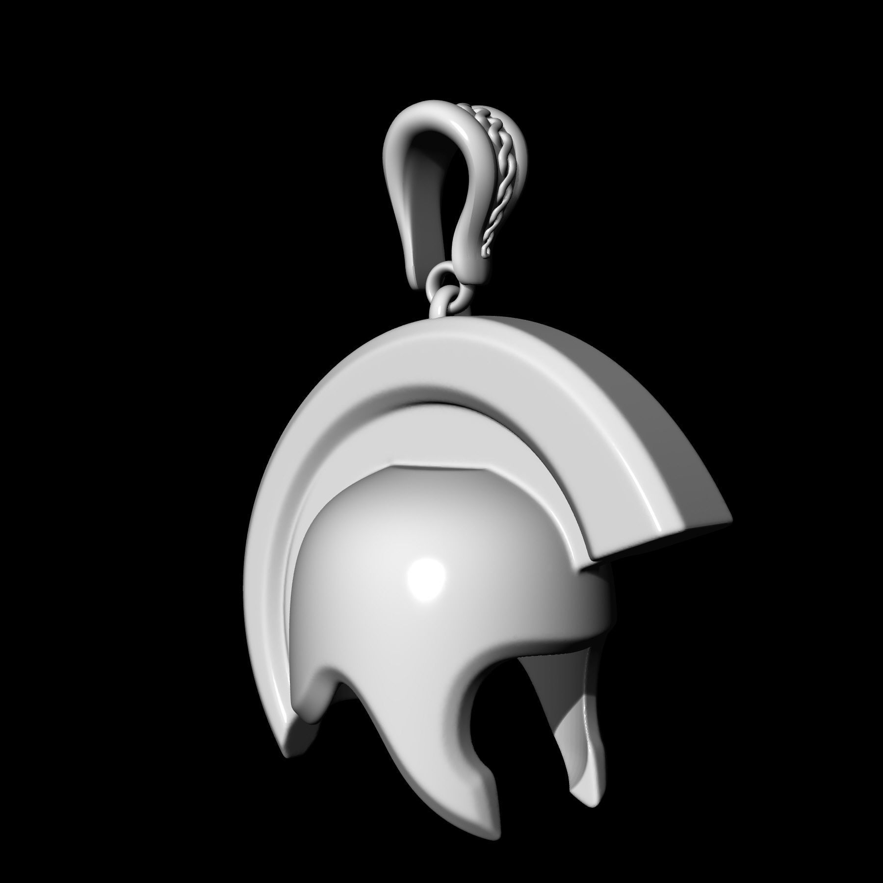 Roman helmet pendant 3D print model_5