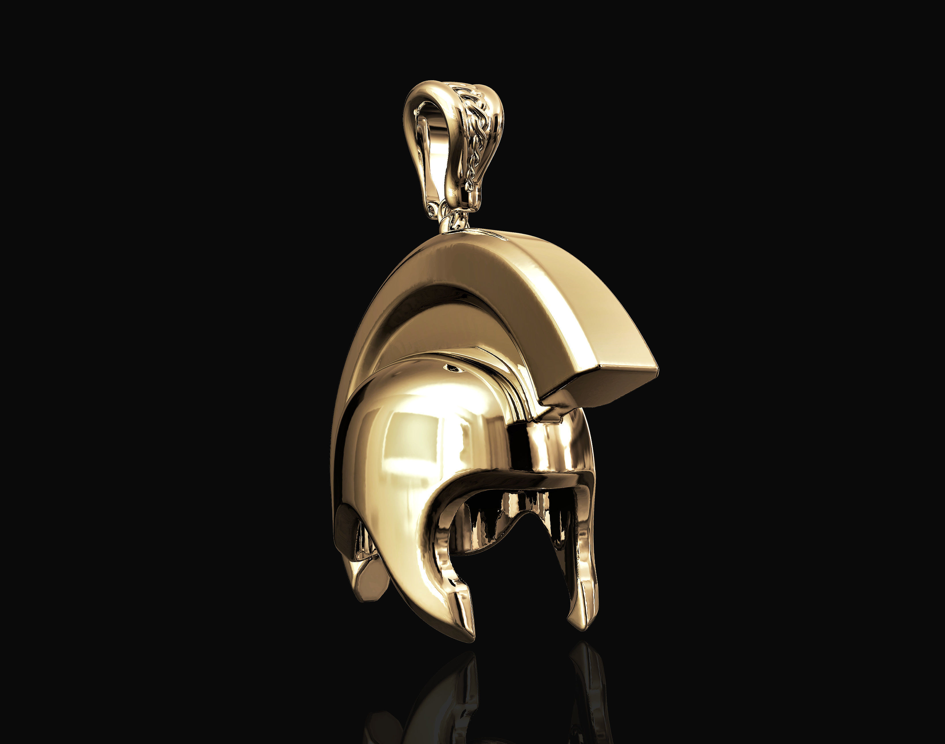 Roman helmet pendant 3D print model_2