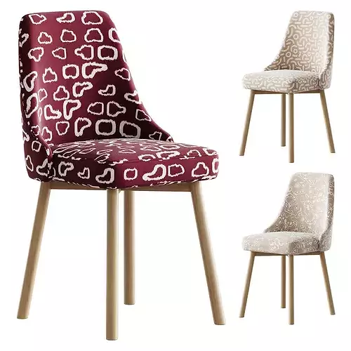 Contemporary Upholstered Dining Chair 3D model