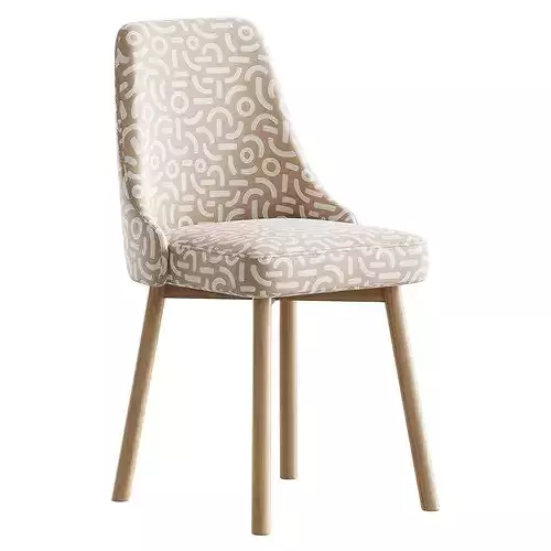 Contemporary Upholstered Dining Chair 3D model 4
