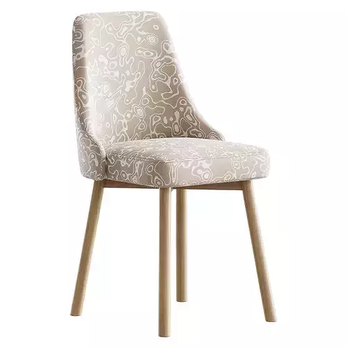 Contemporary Upholstered Dining Chair 3D model 3
