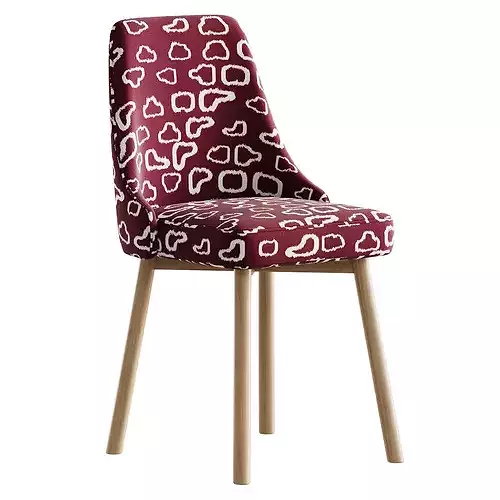 Contemporary Upholstered Dining Chair 3D model 7