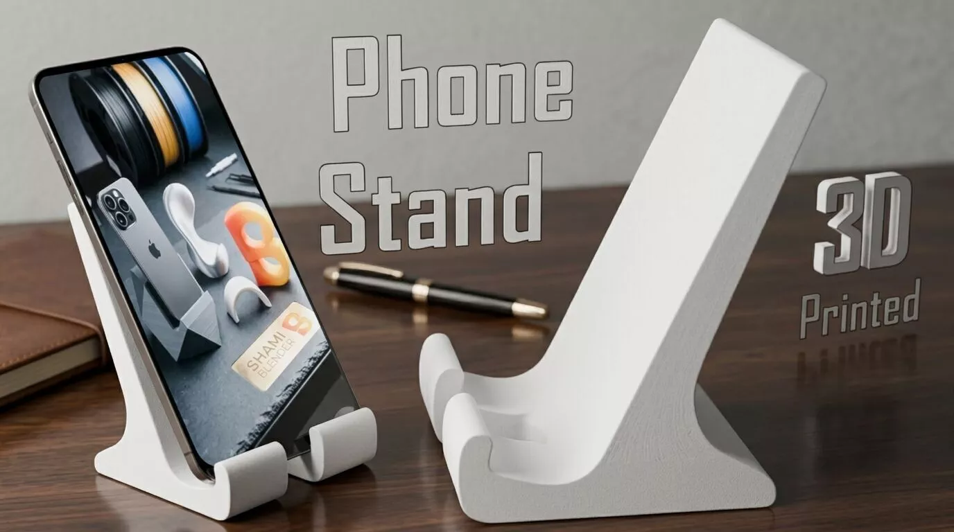 Desk Phone Holder or Simple 3D Printable Stand 3D print model
